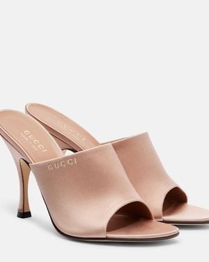 Gucci Satin Mules - Pink