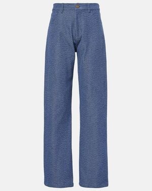 TOVE Axel Cotton-Blend Straight Trousers - Blue