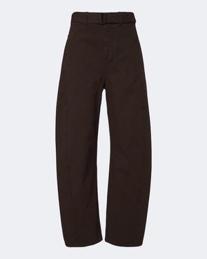 Lemaire Twisted Belted Barrel-Leg Jeans - Brown
