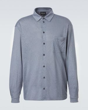Giorgio Armani Linen Jersey Shirt - Blue