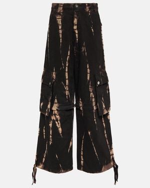 Dion Lee Convertible Tie-Dye Denim Cargo Trousers - Black