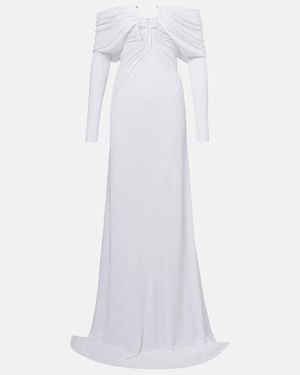 Christopher Esber Arched Palm Off-Shoulder Maxi Dress - White