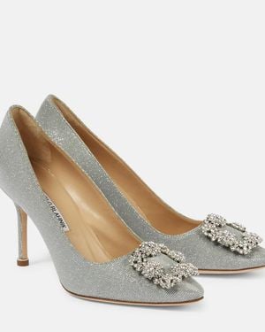 Manolo Blahnik Pumps Hangisi 90 Mit Kristallen - Mettallic