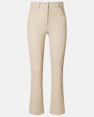 JOSEPH Leather Bootcut Trousers - Natural