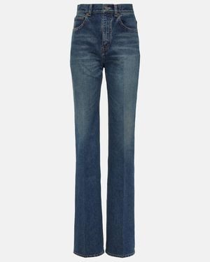 Saint Laurent Clyde High-Rise Straight Jeans - Blue