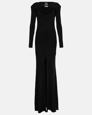 David Koma Evening Dress With Crystal Buckle - Black