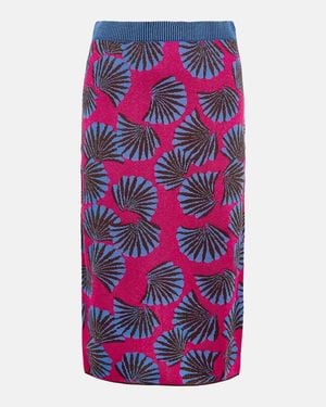 Diane von Furstenberg Hazel Jacquard Knit Midi Skirt - Purple