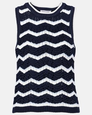 Veronica Beard Cropped Jerrel Knit Tank - Blue