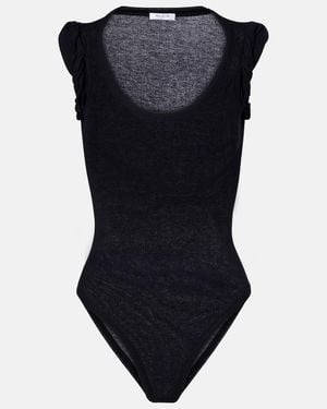 Alaïa Ribbed-Knit Bodysuit - Blue