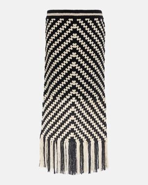 Zimmermann Crocheted Skirt With Fringes - Black