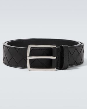Bottega Veneta Guertel Intrecciato Aus Leder - Schwarz