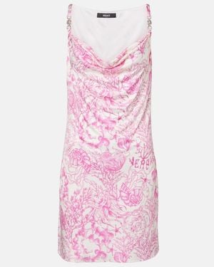 Versace Underwater Barocco Jersey Dress - Pink