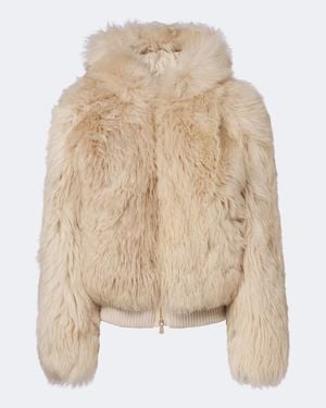 Eleventy Chaqueta De Borrego Con Capucha - Neutro