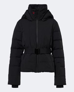 Perfect Moment Waisted Belted Down Ski Jacket - Black