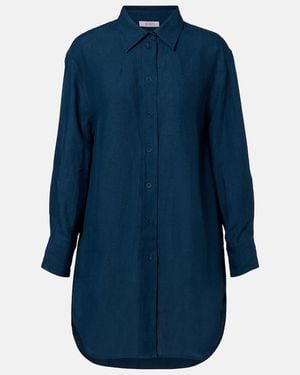 Eres Camisa Mignonette De Lino - Azul