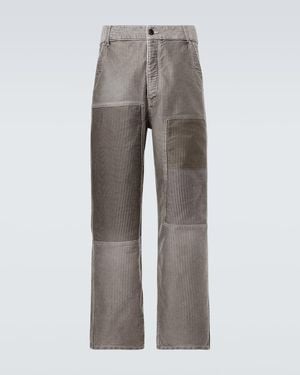 Visvim Pastoral Striped Cotton Wide-Leg Pants - Gray