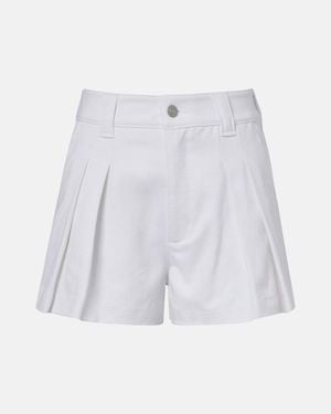 FRAME The Structural Pleated Denim Shorts - White