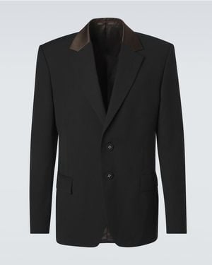 Wales Bonner Alto Satin-Trimmed Virgin Wool Blazer - Black