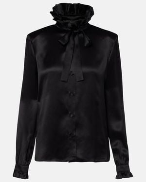 Gucci Schluppenbluse Aus Seidensatin - Schwarz