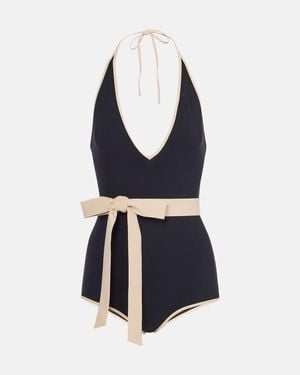 Valentino Escape Belted Swimsuit - Blue