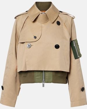 Sacai Padded Cotton-Blend Bomber Jacket - Natural