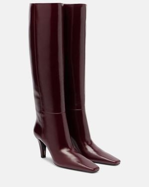 Saint Laurent Jill 75 Leather Knee-High Boots - Purple