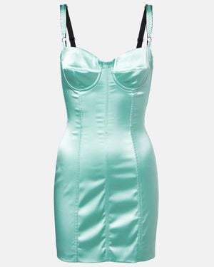 Dolce & Gabbana Bustier Satin Dress - Green