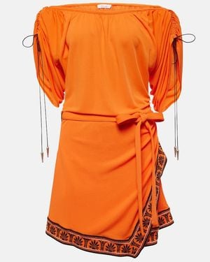 Rabanne Ruched Off-Shoulder Minidress - Orange