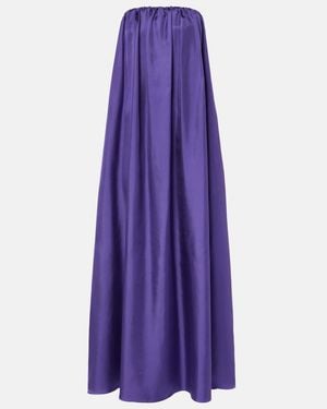 Max Mara Silk Twill Corset Dress - Purple