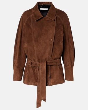 Nour Hammour Buffy Suede Jacket - Brown