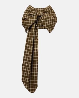 Acne Studios Bow-Detail Checked Twill Miniskirt - Green