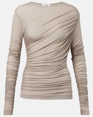 Agolde Tania Twist Ruched Top - Gray