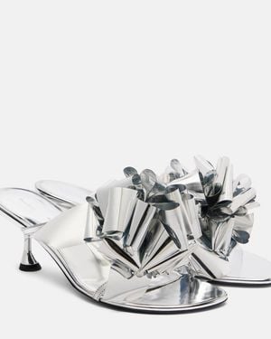 Proenza Schouler Tee Souvenir Mirrored Leather Mules - White