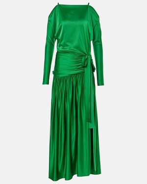 Rabanne Abendkleid Aus Satin - Grün