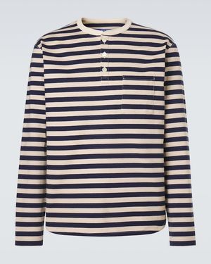 Junya Watanabe Longsleeve Aus Baumwoll-Jersey - Weiß