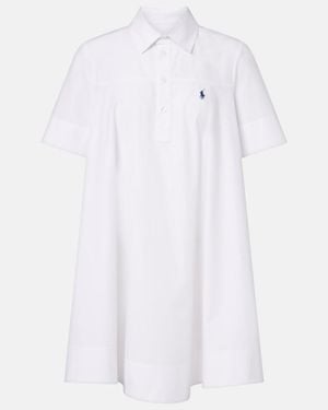 Polo Ralph Lauren Hemdblusenkleid Aus Baumwolle - Weiß