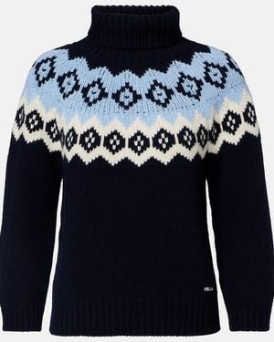 Prada Pullover Aus Wolle Und Kaschmir - Blau