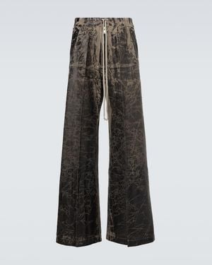Rick Owens Drkshdw Coated Cotton Wide-Leg Trousers - Grey