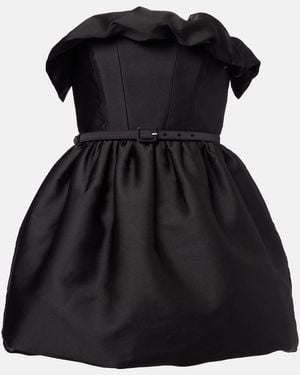 Roland Mouret Ruffled Draped Strapless Minidress - Black
