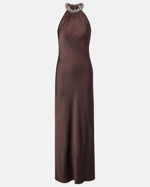 Jonathan Simkhai Embellished Satin Gown - Purple