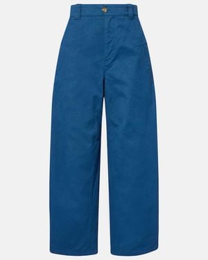 Chloé Cropped Barrel-Leg Pants - Blue