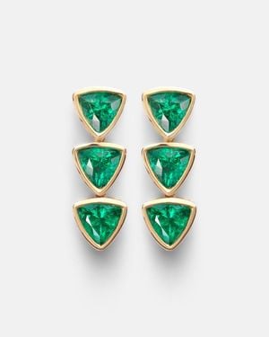 Anita Ko Pendientes De Oro De 18 Ct Con Esmeraldas - Verde
