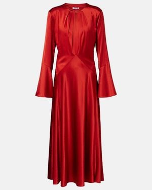 Veronica Beard Ezri Silk-Blend Satin Midi Dress - Red