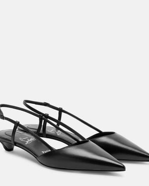 Christian Louboutin Miss Z Slingina 25 Leather Slingback Court Shoes - Black