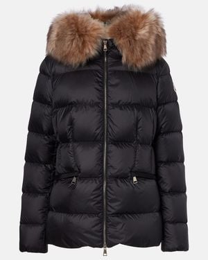 Moncler Boed Shearling-Trimmed Down Jacket - Black