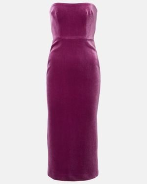 Alex Perry Midikleid Aus Samt - Lila