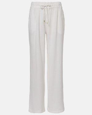 Melissa Odabash Krissy Cotton Wide-Leg Trousers - White
