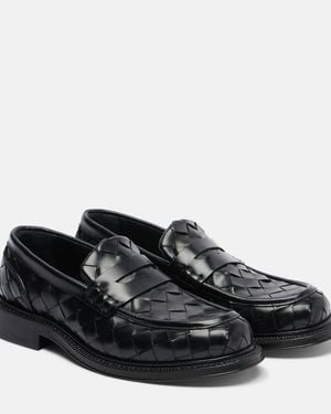 Bottega Veneta James Intrecciato Leather Loafers - Black