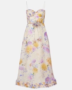 Zimmermann Luna Ruffle Midi Dress - White