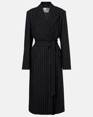 Acne Studios Abrigo Olyx De Lana Con Raya Diplomatica - Negro
